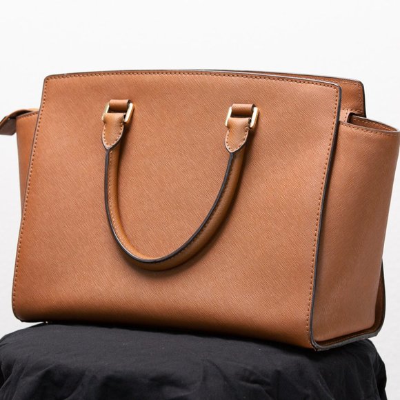 MICHAEL KORS 👜 Selma Satchel Purse Brown Large - Picture 3 of 7